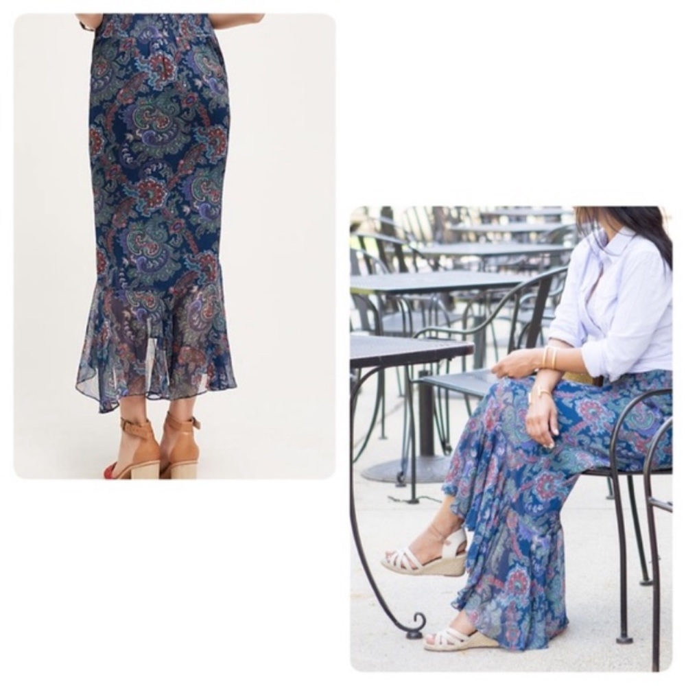 Anthropologie Vanessa Virginia Silk Paisley Skirt Size 10, EUC